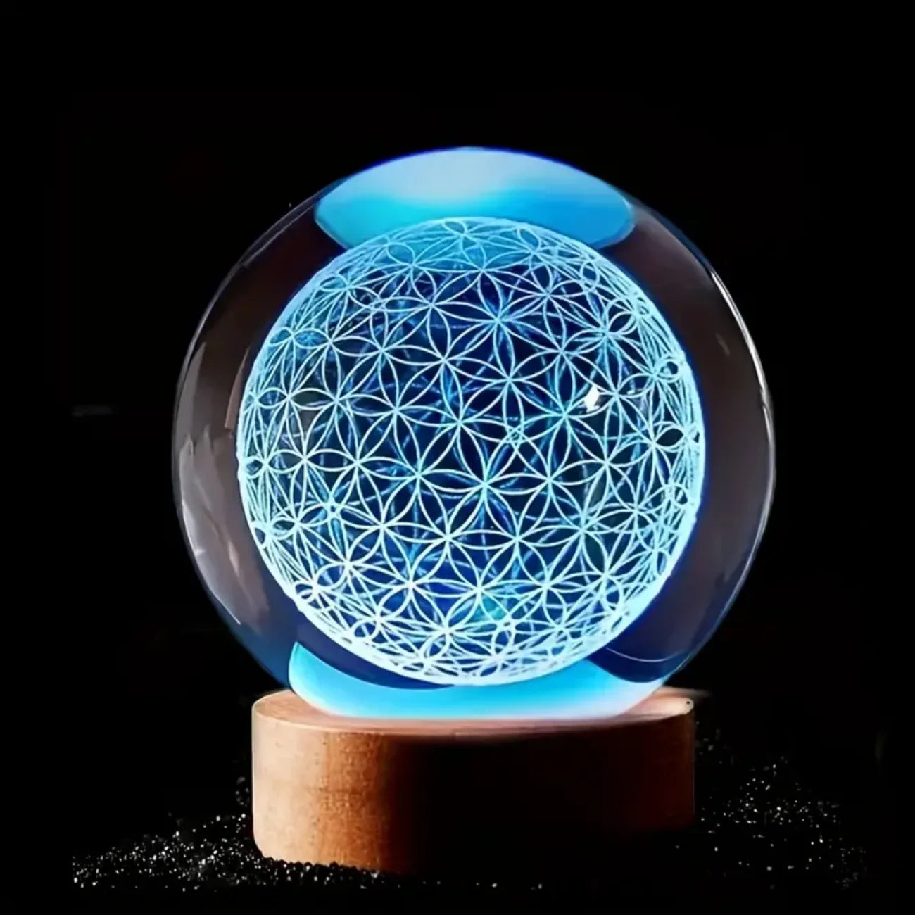 3D Flower of Life Crystal Ball with Usb-Powered Colorful Nightlights - the Perfect Holiday Gift for Family and Friends