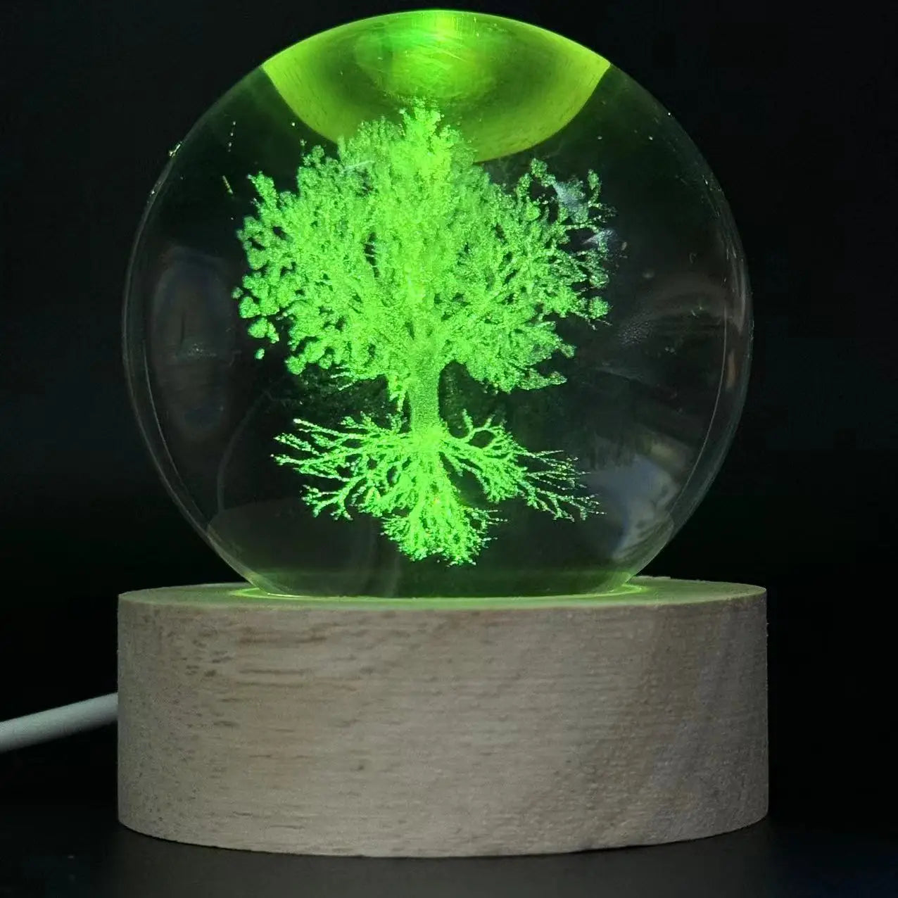 3D Laser Engraving Tree of Life Night Light, with Colored Light Wood Lamp Holder, Home Decoration Decoration, Suitable for H