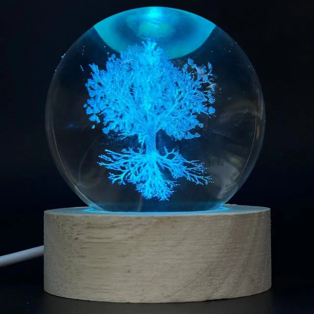 3D Laser Engraving Tree of Life Night Light, with Colored Light Wood Lamp Holder, Home Decoration Decoration, Suitable for H