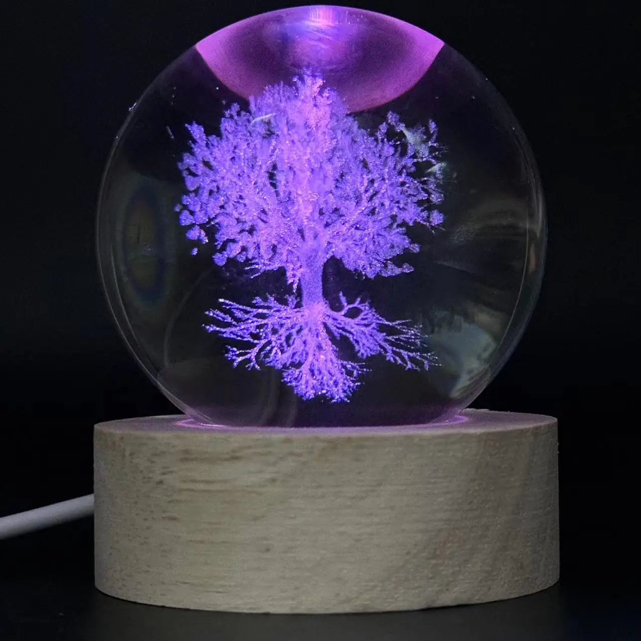 3D Laser Engraving Tree of Life Night Light, with Colored Light Wood Lamp Holder, Home Decoration Decoration, Suitable for H