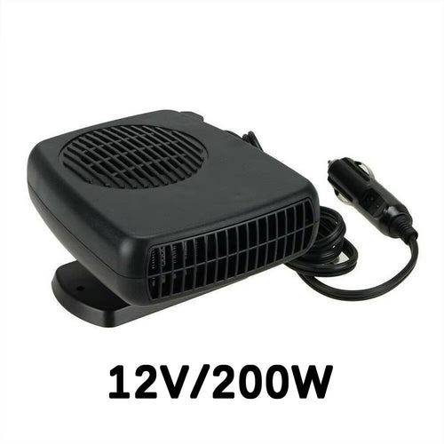 12/24V 200W Portable Auto Car Heater Defroster Demister Electric Heater Windshield 360 Degree Rotation ABS Heating Cooling Fan